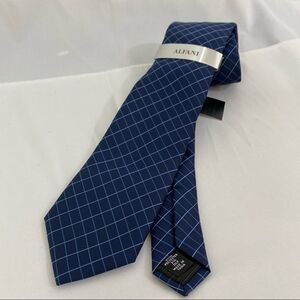 Alfani Men’s Slim Tie Cypress Grid Blue Checkered